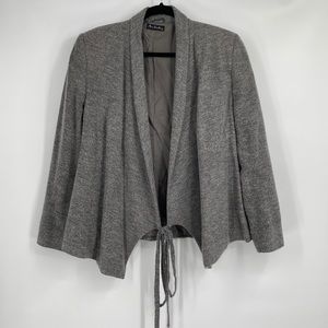 Vintage Ann Freedberg Grey Lola Wool Tie Front Jacket